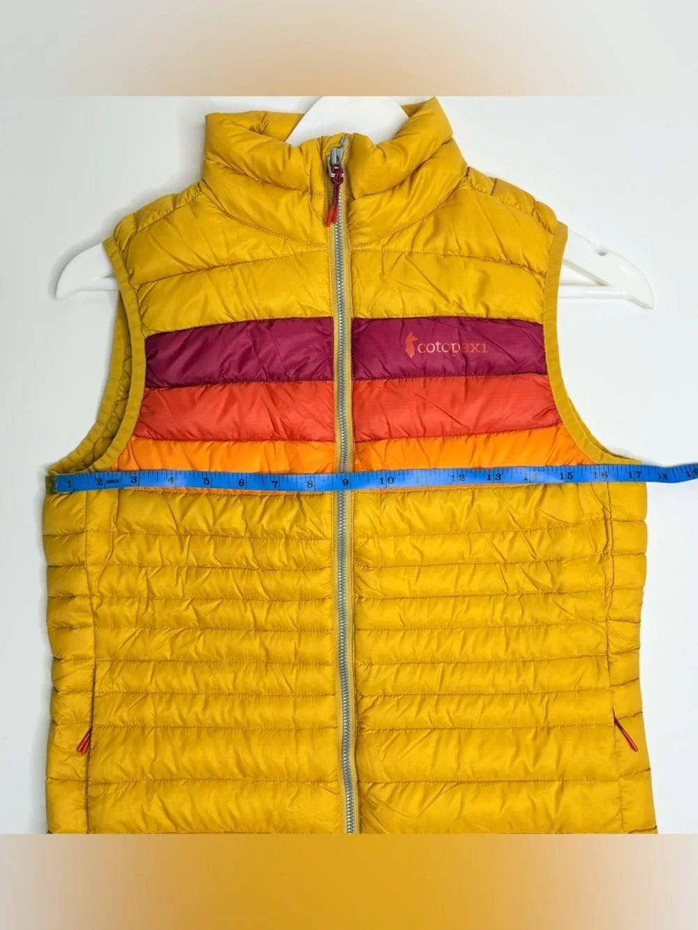 Cotopaxi Fuego Down Vest Size XS Amber Colorblock Puffer Gorpcore Outdoor - Picture 12 of 13